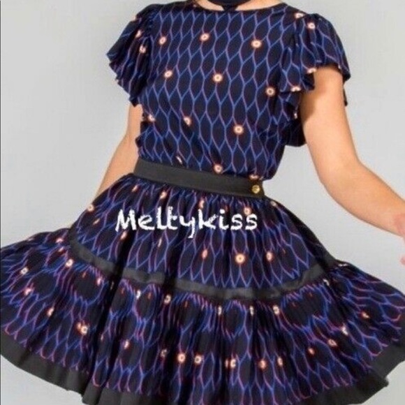 Kenzo & HM studio silk top 2 printed ruff blouse - Picture 3 of 5